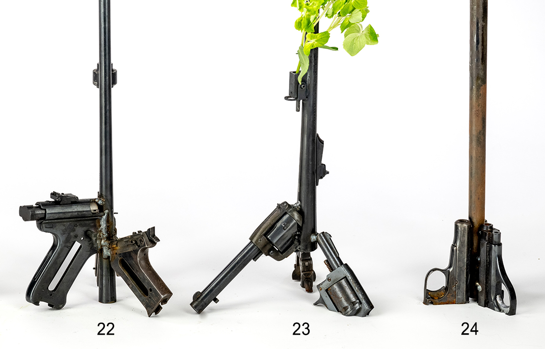 Direct Action vases made from guns